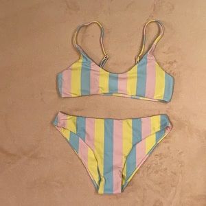 Shein Striped Bikini Set